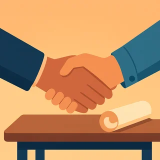 Handschlag als Zeichen für den gemeinsamen nächsten Schritt